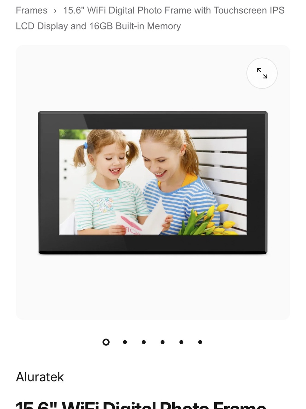 15.6" WiFi Digital Photo Frame - Black
